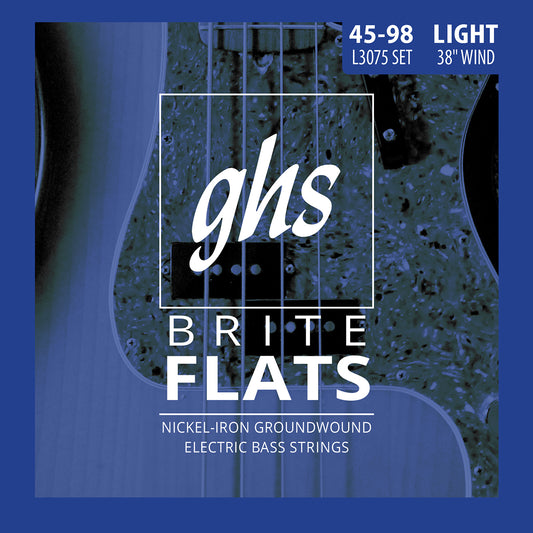 GHS BRITE FLATS L3075, 4-String 45-98
