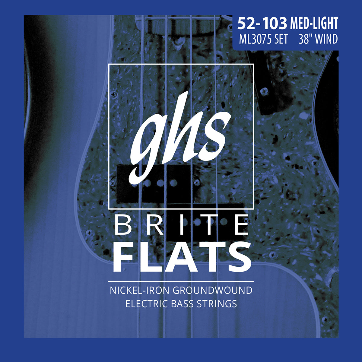 GHS BRITE FLATS ML3075, 4-String 52-103 Extra Long Scale